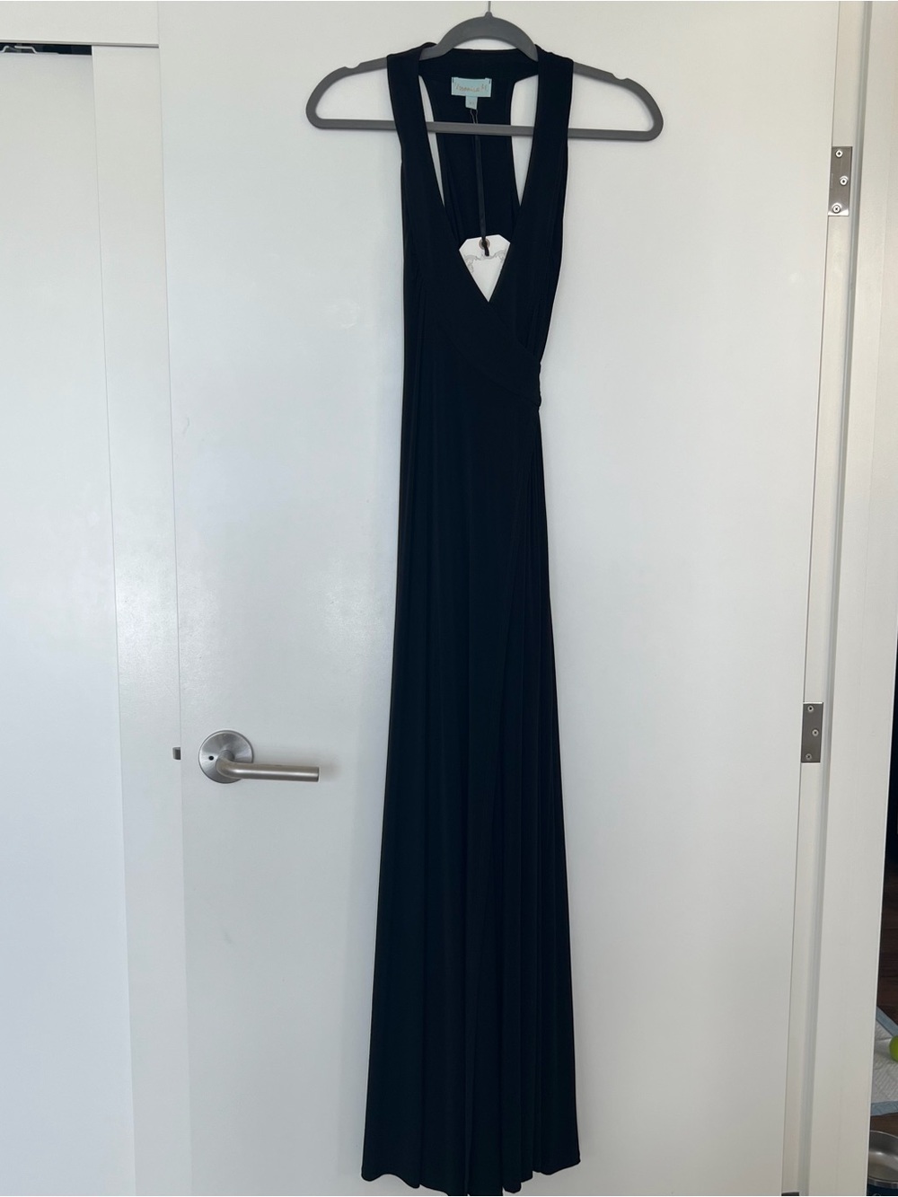Veronica M Black Sleeveless V-Neck Maxi Dress